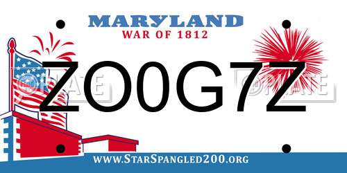 ZO0G7Z Maryland License Plate