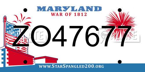 ZO47677 Maryland License Plate