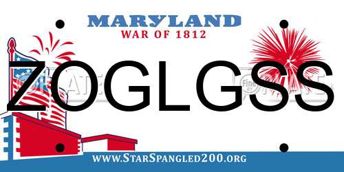 ZOGLGSS Maryland License Plate