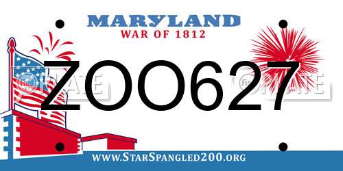 ZOO627 Maryland License Plate