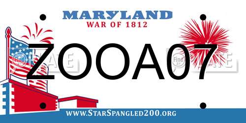 ZOOA07 Maryland License Plate