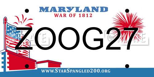 ZOOG27 Maryland License Plate