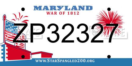 ZP32327 Maryland License Plate
