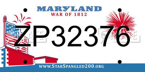 ZP32376 Maryland License Plate