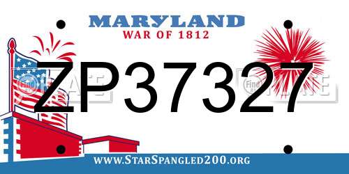 ZP37327 Maryland License Plate