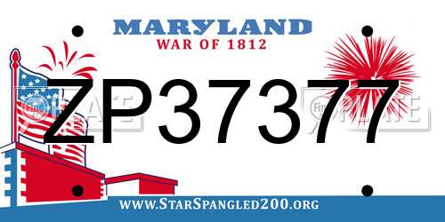 ZP37377 Maryland License Plate