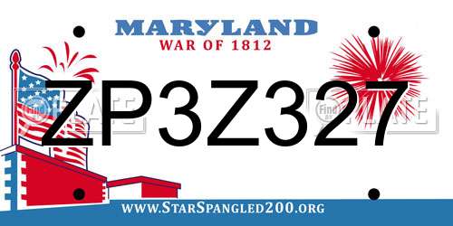 ZP3Z327 Maryland License Plate