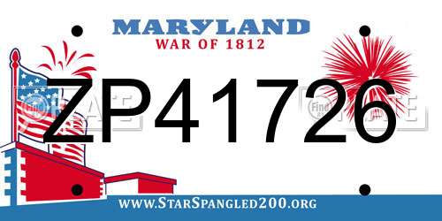 ZP41726 Maryland License Plate