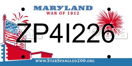 ZP4I226 Maryland License Plate