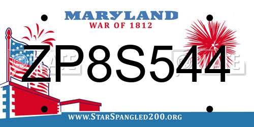 ZP8S544 Maryland License Plate