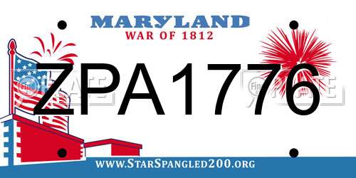 ZPA1776 Maryland License Plate