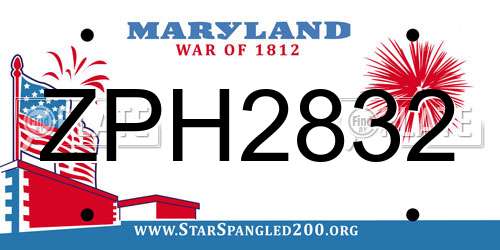 ZPH2832 Maryland License Plate