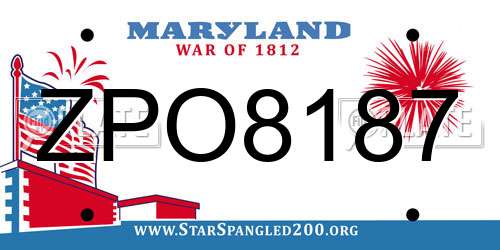 ZPO8187 Maryland License Plate