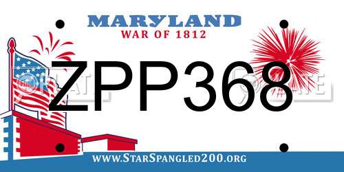 ZPP368 Maryland License Plate