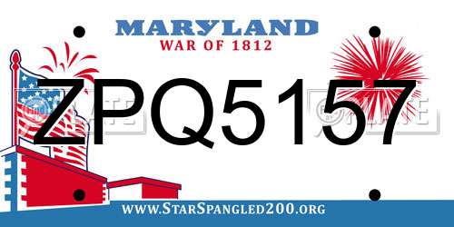 ZPQ5157 Maryland License Plate