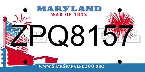 ZPQ8157 Maryland License Plate