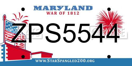 ZPS5544 Maryland License Plate