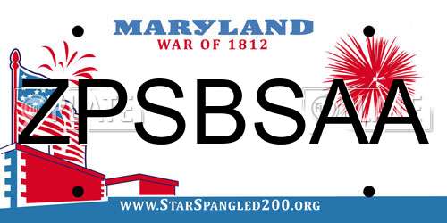 ZPSBSAA Maryland License Plate
