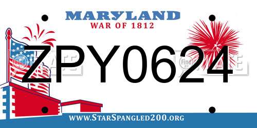 ZPY0624 Maryland License Plate