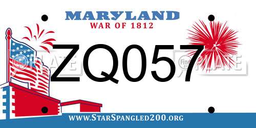 ZQ057 Maryland License Plate