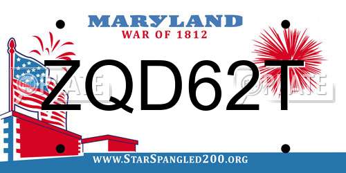 ZQD62T Maryland License Plate