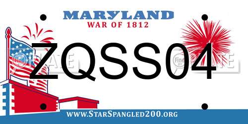 ZQSS04 Maryland License Plate