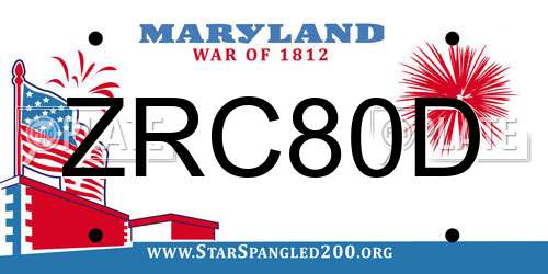 ZRC80D Maryland License Plate