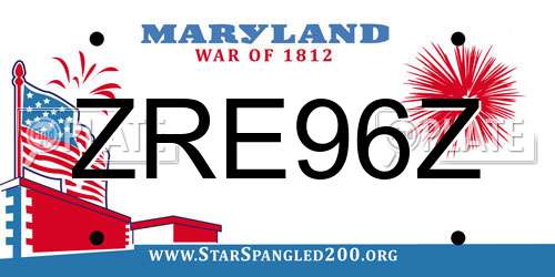 ZRE96Z Maryland License Plate