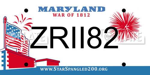 ZRII82 Maryland License Plate