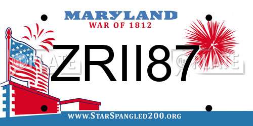 ZRII87 Maryland License Plate