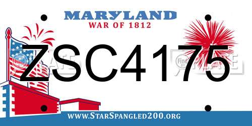 ZSC4175 Maryland License Plate