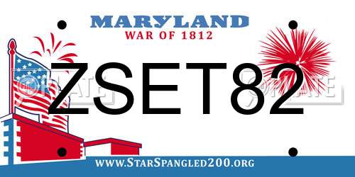 ZSET82 Maryland License Plate