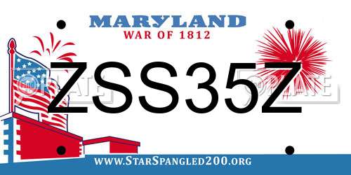 ZSS35Z Maryland License Plate