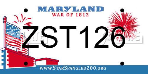 ZST126 Maryland License Plate