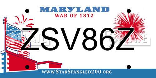 ZSV86Z Maryland License Plate