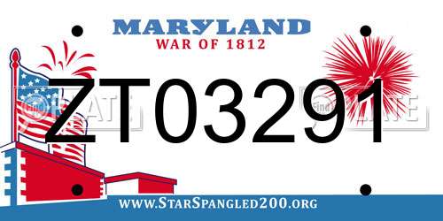 ZT03291 Maryland License Plate