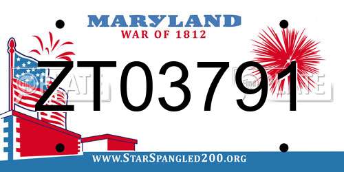 ZT03791 Maryland License Plate