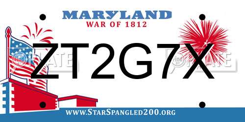 ZT2G7X Maryland License Plate
