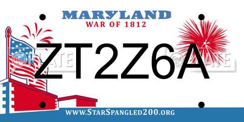 ZT2Z6A Maryland License Plate