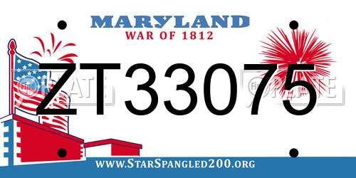 ZT33075 Maryland License Plate