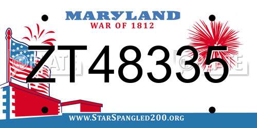 ZT48335 Maryland License Plate