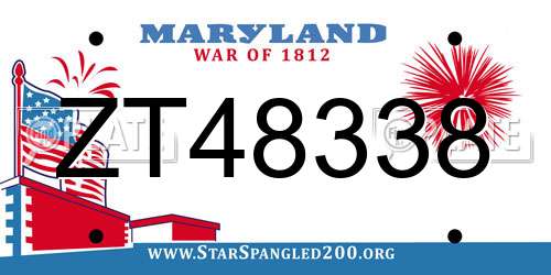 ZT48338 Maryland License Plate