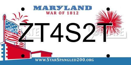 ZT4S2T Maryland License Plate