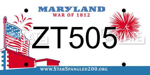 ZT505 Maryland License Plate