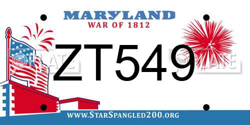ZT549 Maryland License Plate