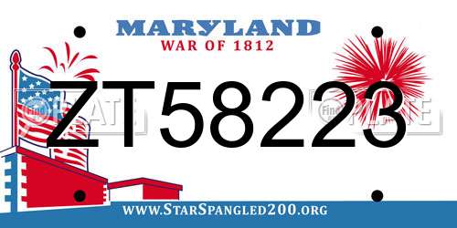 ZT58223 Maryland License Plate
