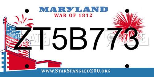ZT5B773 Maryland License Plate
