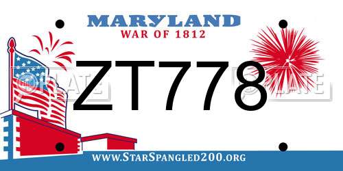 ZT778 Maryland License Plate