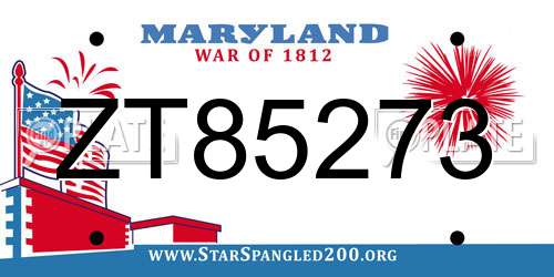 ZT85273 Maryland License Plate