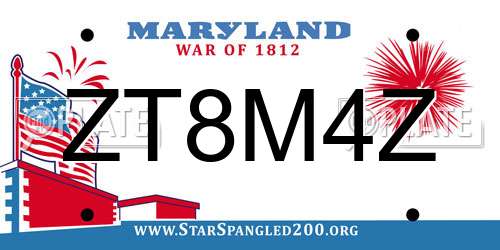 ZT8M4Z Maryland License Plate